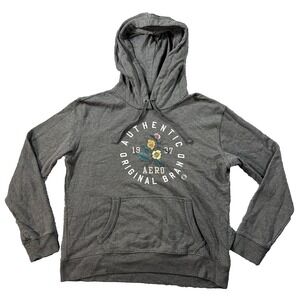 Aeropostale Jacket Womens Large Gray‎ Graphic Embroidery Hoodie